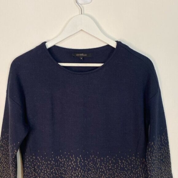 La Fee Maraboutee Navy Blue and Brown Speckled Sweater Dress - Picture 3 of 8